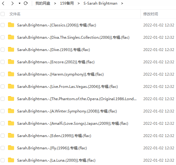 莎拉·布莱曼/Sarah Brightman所有歌曲合集-20张专辑CD无损音乐打包