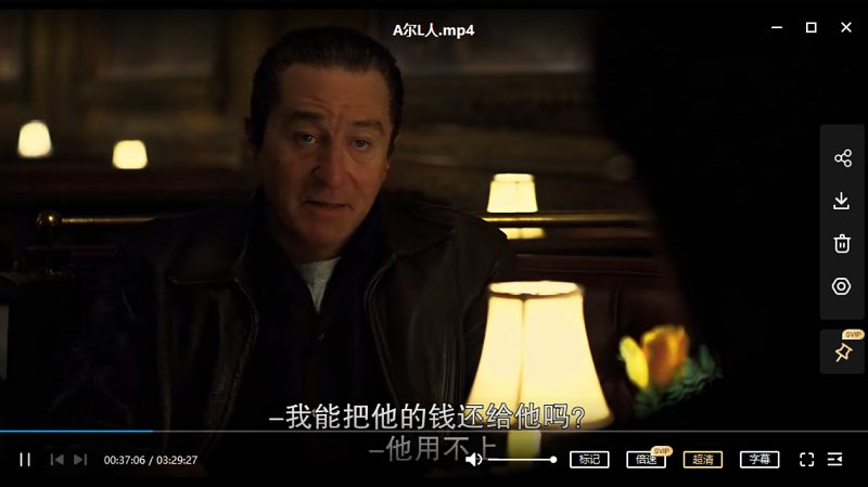 美国传记犯罪片《爱尔兰人》英语中文字幕超清视频